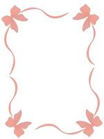 Light and delicate frame made of ribbons and bows for decoration and design vector