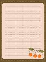 Autumn-themed notebook or diary page with berries vector