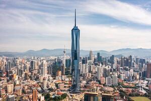 Malaysia, Kuala Lumpur, January 2023 - Aerial view of Warisan Merdeka Tower. It is one of the tallest buildings in the World photo