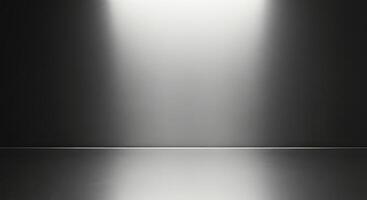 Dark gray studio background with bright light spotlight Clean empty space photo