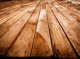 Close up view of weathered wooden planks showing grain and texture Natural photo