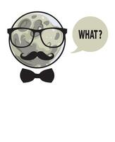 Retro Hipster Mustache Man with Glasses T-Shirt Art vector