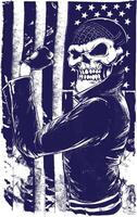 Edgy Biker Skull Graphic Tee Design Art for Rebel Motorcycle Enthusiasts vector