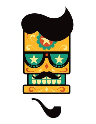 Vibrant Sugar Skull T-Shirt Graphic - Day of the Dead Art for Print and Apparel