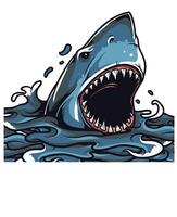 Predator Shark Graphic Tee Design Art for Men's Apparel and Streetwear vector
