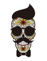 Vibrant Sugar Skull T-Shirt - Day of the Dead Art for Print and Apparel vector