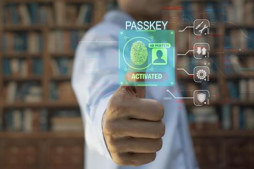 Passkey instead of a code set for maximum security Biometric photo
