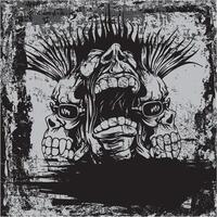 Edgy Punk Skull Graphic Art for Rebellious Tshirt Design Illustration vector