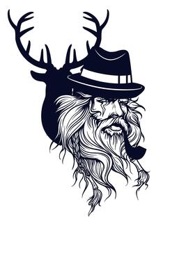 Rugged Mountain Hunter Silhouette Art for T-Shirt Print Graphic Design
