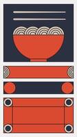Design template element ramen noodles traditional vector