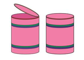 Illustration tin retro pink isolated unique design vector