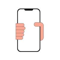 Design hand hold phone isolated vector