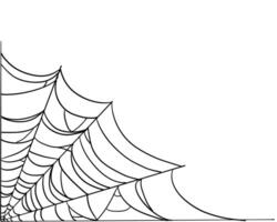 Spiderweb corner line border, gothic scary hanging net frame. Simple spooky halloween decoration. Cobweb spider trap web vector