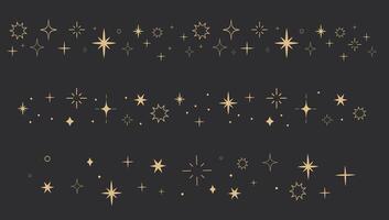 Stylized dividers and ornaments inspired by occult and mystic themes. Golden celestial elements for high-end magical aesthetics. vector