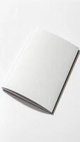 Blank White Booklet Mockup Isolated on Clear Background for Design Presentation photo