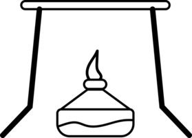 Minimalistic Line Art of a Laboratory Setup with Burner png