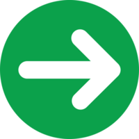 Green Circular Icon Featuring a White Arrow Pointing to the Right png