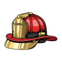 classic fire helmet illustration featuring a red, domed top with distinct ridges. png