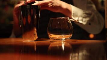 Sequence of pouring a beverage into a glass video