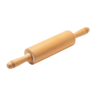 Traditional light wooden rolling pin for baking and kitchen use, smooth and functional png
