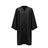 Formal black academic graduation gown with pleated details and wide flowing sleeves png