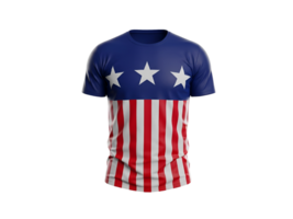Realistic 3D USA Flag T-Shirt Mockup Front View Illustration Isolated on Transparent Background png