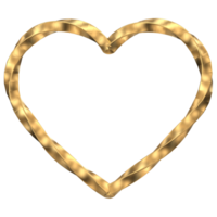 Gold Heart Frame Elegant Design Element for Valentines png