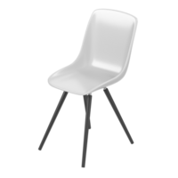 White Plastic Chair isolated on transparent background png