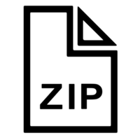 Zip file symbol isolated on transparent background png