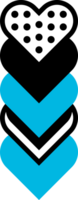 black and blue hearts on top each other png