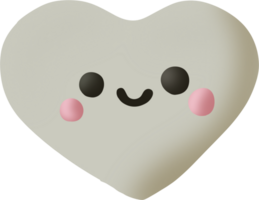 Standard heart shape, but with rounded and plump edges, gives a soft feeling. The heart's background color is light gray or pale beige. png