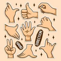 various hand gestures for directions vector