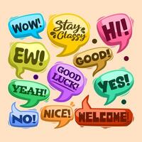 Colorful speech bubbles with expressions vector