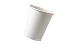 White paper cup Isolated on transparent Background, perfect for beverage serving and food presentation. png