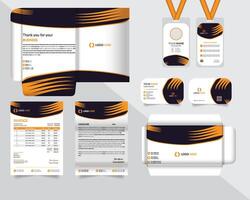 corporate identity design template set with business card, badge and envelope vector
