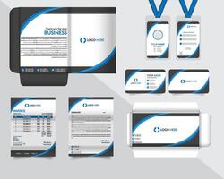 corporate identity design template set with business cards, business card, badge and envelope vector