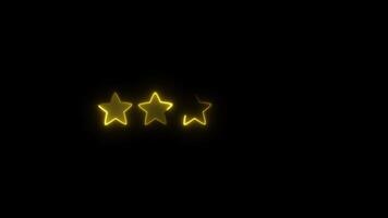 Bright yellow neon stars animate across a dark background, forming patterns with smooth transitions and a vibrant glow video