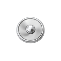 A shiny metallic circular button or speaker png