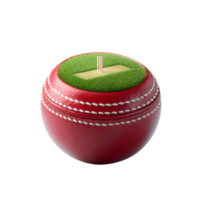 Cricket ball with miniature pitch and wickets inside it a unique design png
