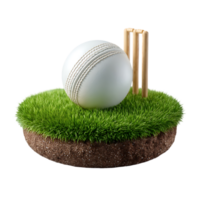 Cricket ball on grass wicket a miniature game setting png