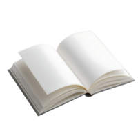 Open book with blank pages ready for writing or reading a new story begins png