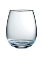 A clear empty glass shows its elegant shape and subtle reflections png