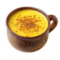 Golden milk in a rustic mug topped with cinnamon a warm comforting drink png