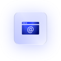 Glassmorphism Icon Browser With At Symbol Icon Internet Browser Icon Soft Shadow Glassmorphic Web Email Icon Window With At Icon At Symbol Interface Browser Address Icon Web App Icon png