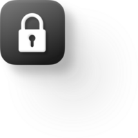 iOS Style Padlock Lock Icon Rounded App iPhone Apple Button Soft Shadow Security Access Icon Locked Content Symbol Secure Privacy Safe UI UX Design Password Icon Flat Minimal Data Protection Graphic png
