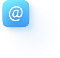 iOS Style At Symbol Icon Rounded Square Email Address Button Soft Color Gradient Flat Interface Web Email Identity Digital Name Tag Symbol Modern UI UX Internet Icon Communication Tag png