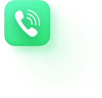 iOS Style Phone Call Icon Green Rounded Square App iPhone Apple Button Vibrant Soft Shadow Flat Design Communication Symbol for Mobile UI UX Interface Incoming Call Alert Dial Voice Connection png
