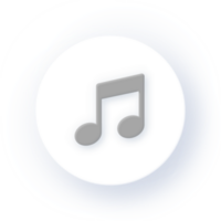 Neumorphism Icon Music Note Icon Soft Drop Shadow on Dark Background Neumorphic UI UX Design User Interface Neumorphism Shadow png