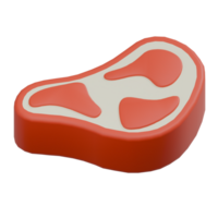 3D Render of a Raw Steak Icon png