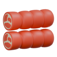 3D Render of Sliced Sausage Meat Icon png